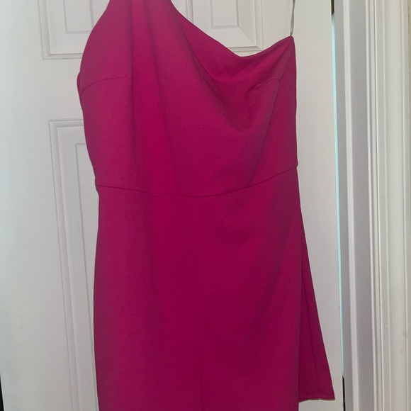 Vamp Up Your Style Magenta One-Shoulder Sleeveless Romper - Picture 3 of 3